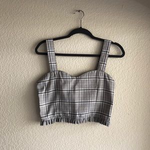 Plaid Bustier Corset Crop Top